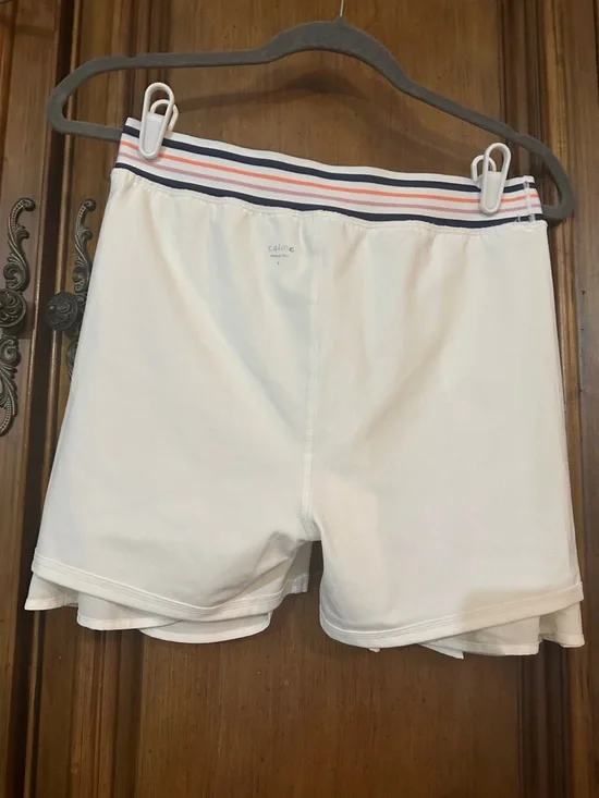 NEW Johnny Was CALME White Endurance Tennis Skirt Skort with Striped Waistband L - Picture 12 of 16